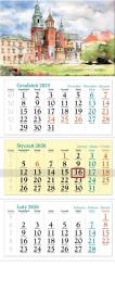 Kalendarz 2026 ścienny trójdzielny Kraków. Wydawca: Lucrum. Dadada.pl Opakowanie Kalendarz 2026 ścienny trójdzielny Kraków