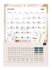 Opakowanie Kalendarz 2026 ścienny z kieszonką 22x31cm Bright