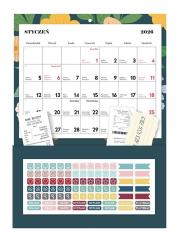 Opakowanie Kalendarz 2026 ścienny z kieszonką 22x31cm Green