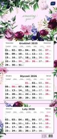Opakowanie Kalendarz 2026 trójdzielny 82,5x34cm Kwiaty