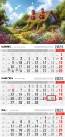 Opakowanie Kalendarz 2026 trójdzielny ekonomiczny romantico