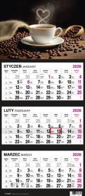 Opakowanie Kalendarz 2026 Trójdzielny Kawa