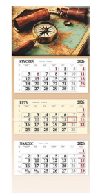 Opakowanie Kalendarz 2026 trójdzielny Kompas