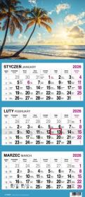 Opakowanie Kalendarz 2026 Trójdzielny Palmy