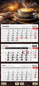 Opakowanie Kalendarz 2026 trójdzielny płaska główka kawa