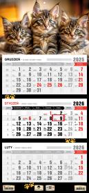 Opakowanie Kalendarz 2026 trójdzielny płaska główka kotki
