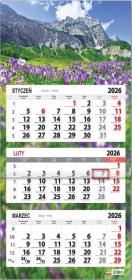 Opakowanie Kalendarz 2026 trójdzielny płaska główka Krokusy