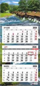 Opakowanie Kalendarz 2026 trójdzielny płaska główka Młyny