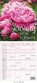Opakowanie Kalendarz 2026 wieloplanszowy wąski - Kwiaty
