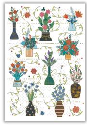 Opakowanie Karnet 12x18cm + koperta Kwiaty w wazonach