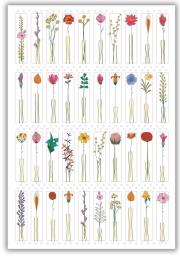 Opakowanie Karnet 12x18cm + koperta Kwiaty z łodygą