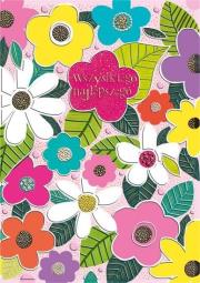 Opakowanie Karnet A5 Imieniny - Jaskrawe kwiaty