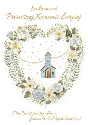 Opakowanie Karnet A5 Komunia Błękitny Kościółek