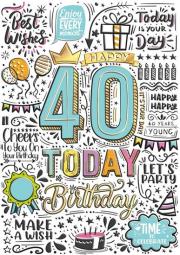 Opakowanie Karnet A5 Urodziny 40 - Graffiti