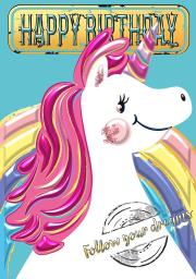 Opakowanie Karnet A5 Urodziny - Jednorożec