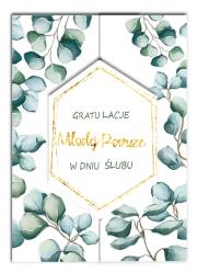 Opakowanie Karnet A5 z bilecikiem Ślub Eukaliptus