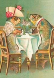 Opakowanie Karnet B6 z kopertą Ryby na kolacji