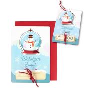 Opakowanie Karnet drewniany Boże Narodzenie Bałwan