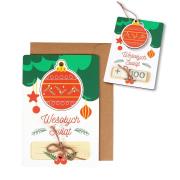 Opakowanie Karnet drewniany Boże Narodzenie Bombka