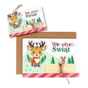 Opakowanie Karnet drewniany Boże Narodzenie Renifer