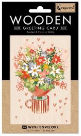 Karnet drewniany C6 + koperta Bukiet z kotami. Wydawca: Cozywood. Dadada.pl Opakowanie Karnet drewniany C6 + koperta Bukiet z kotami