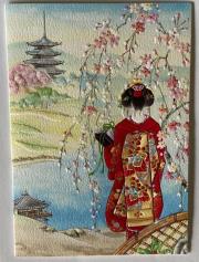 Opakowanie Karnet F25-947 Kobieta pod wiśnią