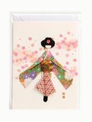 Opakowanie Karnet FGC-05 Lalka w kimono z papieru Chiyogami