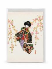 Opakowanie Karnet FGC-06 Lalka w kimono z papieru Chiyogami