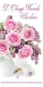 Opakowanie Karnet Flowers Urodziny wzór nr 9