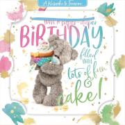 Opakowanie Karnet holograficzny 3D - Miś trzymający babeczkę