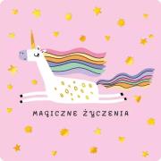 Opakowanie Karnet jednostronny Jednorożec w locie