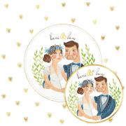 Opakowanie Karnet KW koperta z kółkiem Ślub Młoda Para