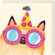 Opakowanie Karnet kwadrat 012 Urodziny Kot w okularach