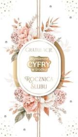 Opakowanie Karnet Rocznica Ślubu wymienne cyfry