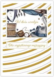 Opakowanie Karnet Silver urodziny męskie