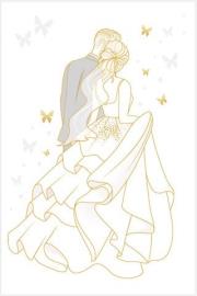 Opakowanie Karnet Ślub - Wedding Gold Silhouette