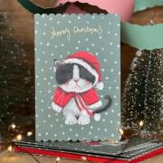 Opakowanie Karnet Święta Świąteczny kotek