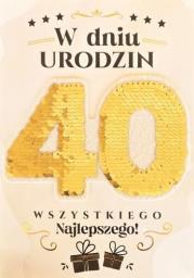 Opakowanie Karnet Urodziny 40 Cekiny