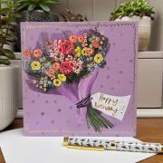 Opakowanie Karnet Urodziny Bukiet kwiatów