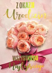 Opakowanie Karnet Urodziny damskie bukiet