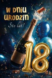 Opakowanie Karnet Urodziny grający 18