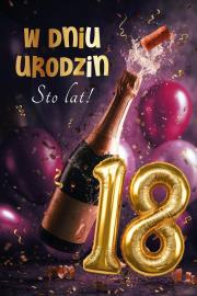 Opakowanie Karnet Urodziny grający 18