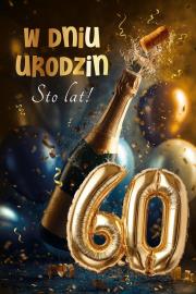 Opakowanie Karnet Urodziny grający 60