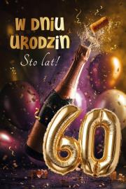 Opakowanie Karnet Urodziny grający 60