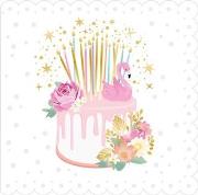 Opakowanie Karnet Urodziny - Lace Flamingo Cake