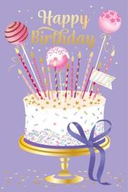 Opakowanie Karnet Urodziny - Lilac Birthday Cake