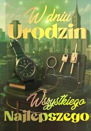 Opakowanie Karnet Urodziny męskie zegarek