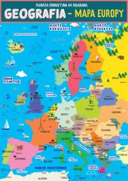Karta edukacyjna Geografia Mapa Europy. Wydawca: Henry. Dadada.pl Opakowanie Karta edukacyjna Geografia Mapa Europy