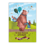 Opakowanie Kartka okolicznościowa W dniu urodzin miś