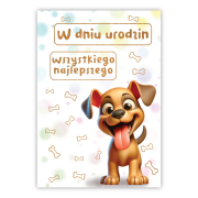 Opakowanie Kartka okolicznościowa W dniu urodzin pies